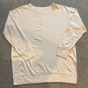 T.la for Anthropologie French terry tunic sweatshirt. Cream. Sz XL nwt NEW